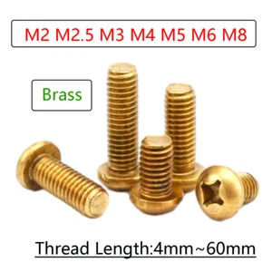 Tornillos Phillips Tornillos de cabeza redonda de latón Tornillo de máquina M2 M2.5 M3 M4 M5 M6 M8 - Imagen 1 de 74
