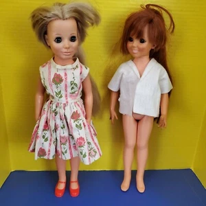 1969 Crissy Doll By Ideal Toys Works/Hair Grows Lot of 2- Blonde & Red Hair - Picture 1 of 10