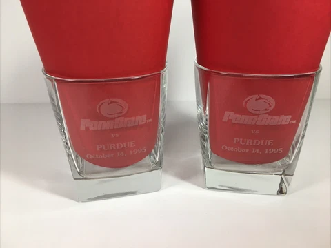2 Vintage Penn State Vs. Purdue October 14, 1995 Collector Series Glasses Cover