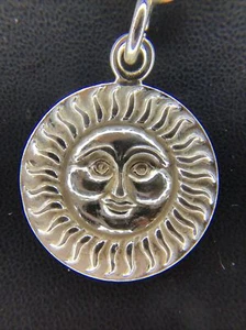 Vintage .925 Sterling Silver Smiling Sun Face Good Luck Keychain SIGMA VERIFIED - Picture 1 of 8