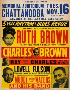 Ray Charles and Ruth Brown 13" X 19" Reproduction Concert Poster - Picture 1 of 4