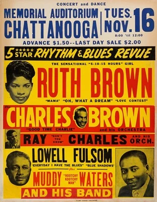 Ray Charles and Ruth Brown 13" X 19" Reproduction Concert Poster - Image 1 of 4