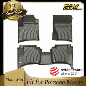 3W Floor Mats for Porsche Macan 2014-2023 Carpet Liners Custom All Weather，Black
