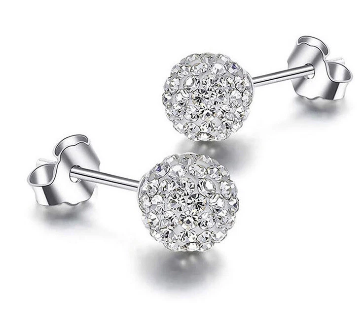 PENDIENTES BOLA CRISTAL TONO PLATA GIVECHY $35 NUEVOS CON ETIQUETAS - LA17 Foto 1 de 1