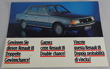 Prospectus / Brochure Renault R18 Gewinnspiel Support 1979