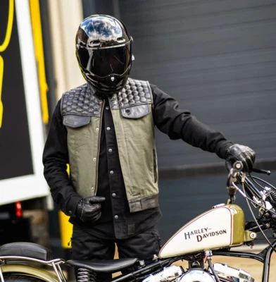 BOBHEAD “Alpha Cut” Leather & Denim Jacket – Cowhide Trucker Style with YKK Zip - Image 1 of 3