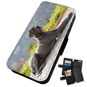Printed Silicone Flip Mobile Phone Case Cover For iPhone Great Dane Dog Pets Fun - Picture 1 of 4