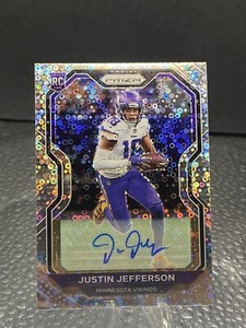 2020 Panini Prizm Justin Jefferson No Huddle prizm rookie autograph RC auto