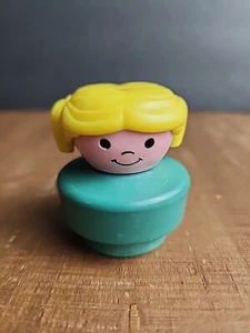 VINTAGE 1990 FISHER PRICE CHUNKY LITTLE PEOPLE BLONDE GIRL - Picture 1 of 11