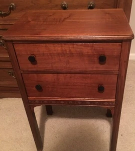 Vintage Sewing Table W/ Drawer & Rotating Thread Cabinet /Nightstand Numbered - Picture 1 of 9