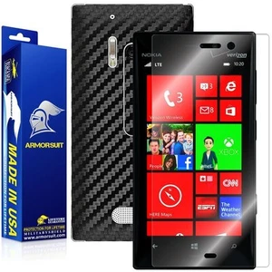 ArmorSuit MilitaryShield Nokia Lumia 928 Screen Protector + Black Carbon Skin - Picture 1 of 6