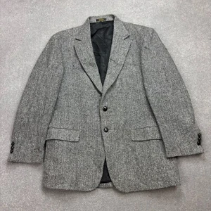 Harris Tweed Jacket Adult 42R Grey Country Hunting Outdoors Weave Blazer Men - Picture 1 of 14