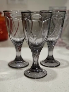 Vintage Noritake Crystal Sweet Swirl grey water/wine goblets 6.5 inch high. Nwot - Picture 1 of 1