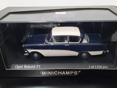 OPEL REKORD P1 COUPÉ 1958 DARK BLUE MINICHAMPS 430043208 1/43 LIMITED EDITION - Image 1 of 4