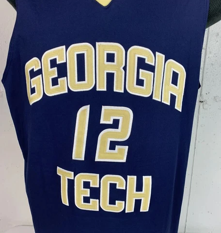 Georgia Tech Jersey Yellow Jackets NCAA Basketball Sewn Mens Large Russell NWT Cover
