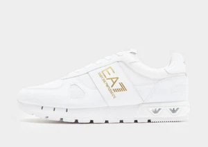 Emporio Armani EA7 B&W Laces Retro Men's Premium Shoes White / Gold - Picture 1 of 6