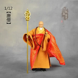 1:12 Ancient Tang Monk Yellow Robe Male Clothes Suit Fit 6'' Soldier Figure Toy - Picture 1 of 36