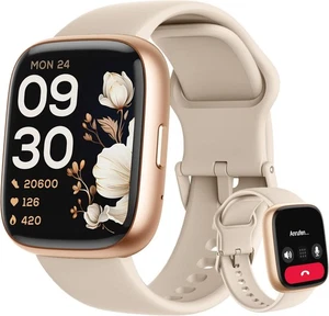 Smartwatch Damen Herren mit Telefonfunktion Armbanduhr für iPhone Samsung Huawei - Bild 1 von 7