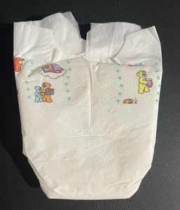 Pampers Ultra Thin Newborn Disposable Plastic Diaper Vintage 1995 Colorful Bears - Picture 1 of 4