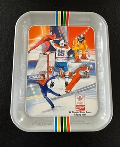 Coca-Cola 1988 Calgary Winter Olympics Collectors Tray Hockey Skifahren Skaten - Bild 1 von 4