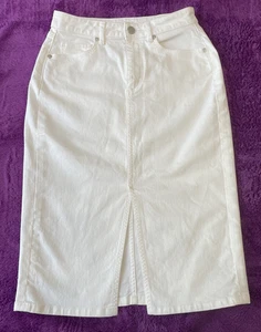 LOFT Women’s Casual White Cotton Denim Pencil Skirt Size 2 NWT On Sale - Bild 1 von 8