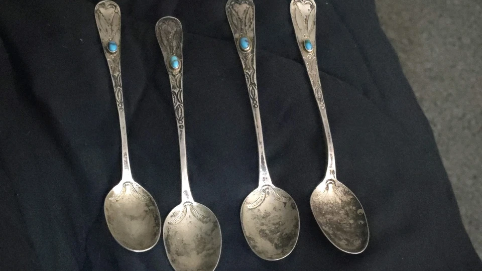 Cuchara Navajo vintage de plata de ley Foto 1 de 4