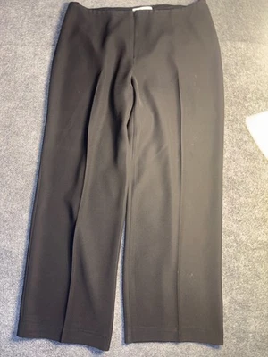 Joseph Ribkoff Ankle Pants Womens Size 14 Black Solid Stretch Wide Leg Zip Front - Image 1 of 4