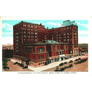 Postkarte Pennsylvania Philadelphia The Majestic Hotel Straßenansicht weißer Rand - Bild 1 von 3