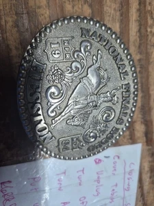 *1984 HESSTON NFR NATIONAL FINALS RODEO LTD. ED. METAL BELT BUCKLE FRED FELLOWS* - Picture 1 of 2