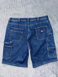 Dickies Damen Carpenter Short blau Denim entspannte Tasche Hammerschlaufe Gr. 18 - Bild 1 von 10