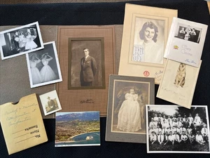 Vintage Lot Photos Estate Sale Portraits Family, Post Cards, Negatives - Picture 1 of 24