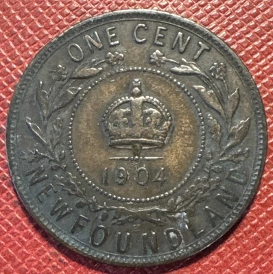 Newfoundland, Canada 1904-H Bronze 1 Cent. Edward VII. Low Mintage. KM# 9 - Image 1 of 2