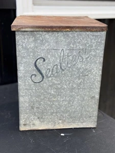 Vintage Sealtest Dairy Milk Galvanized Metal Storage Container Box - Picture 1 of 6