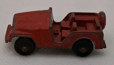 Vintage Midgetoy Diecast Metal Red Jeep 1¾” Tiny Rockford Illinois - Image 1 of 4