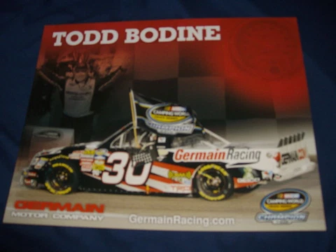 2011 TODD BODINE #30 2010 CWTS CHAMPION NASCAR POSTCARD Cover