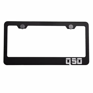 Marco de matrícula negro mate plateado Q50 tapa de rosca de metal grabado con láser - Imagen 1 de 8