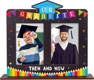 Then and Now Graduation Picture Frame - Class of 2025 Graduation Picture Frame W - Picture 1 of 7