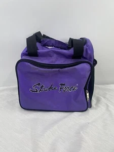 Strikeforce Single Bowling Ball Bag Vintage Canvas Tote Carry Case Purple Retro - Picture 1 of 9