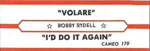 Jukebox Title Strip - Bobby Rydell: "Volare" / "I'd Do It Again" - from 1960 - Picture 1 of 1