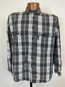 Vintage 80s Levis Sutter Creek Shirt Men M Black Plaid Grunge Hipster Outdoors - Picture 1 of 17
