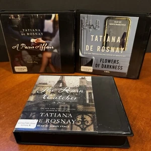 Lot 3 Tatiana De Rosnay Audio Book CD Flowers Darkness Rain Watcher Paris Affair - Imagen 1 de 9