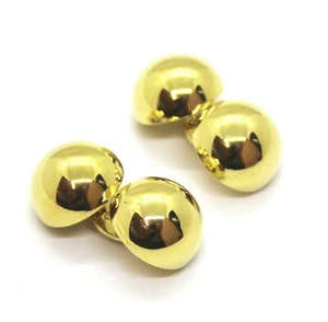 Manschettenknöpfe aus 18k Gelbgold mit Kette mit rundem Kopf - Bild 1 von 2