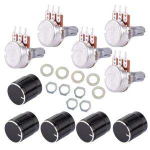 5X Ohm 3 Terminal Linear Taper Rotary Potentiometer Pot 5KB B5K w/ washer nut Nm - Picture 1 of 5