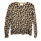 Cynthia Rowley 100% 2-Ply Cashmere Leopard Print Sweater Crewneck Size Small