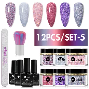 MTSSII 9/12PCS Nail Dipping System Set Dip Nail Powder Natural Dry Liquid Kits - Picture 1 of 22