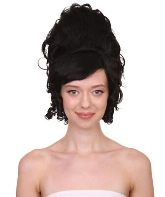 Colonial Lady 18th Century Curly Wig | Black Historical Halloween Wig HW-3479 - Image 1 of 4