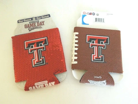 "NEW" LOT (2) HIS & HERS TEXAS TECH CAN COOLER - RED & BROWN GAMEDAY OUTFITTERS Cover