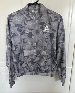 Reebok Essential Camo Woven Quarter Zip Windbreaker Running Jacket Women 18XXL - Picture 1 of 4