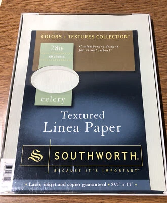 Papel Línea Texturizado Southworth + Texturas Color - Apio 60 Hojas 8 1/2 x 11 Foto 1 de 4