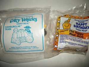 McDonalds HAPPY FOOD TOYS De Colección #12 Lote x 2 Vehículos Locos TREN HAMBURGUESA + - Imagen 1 de 2